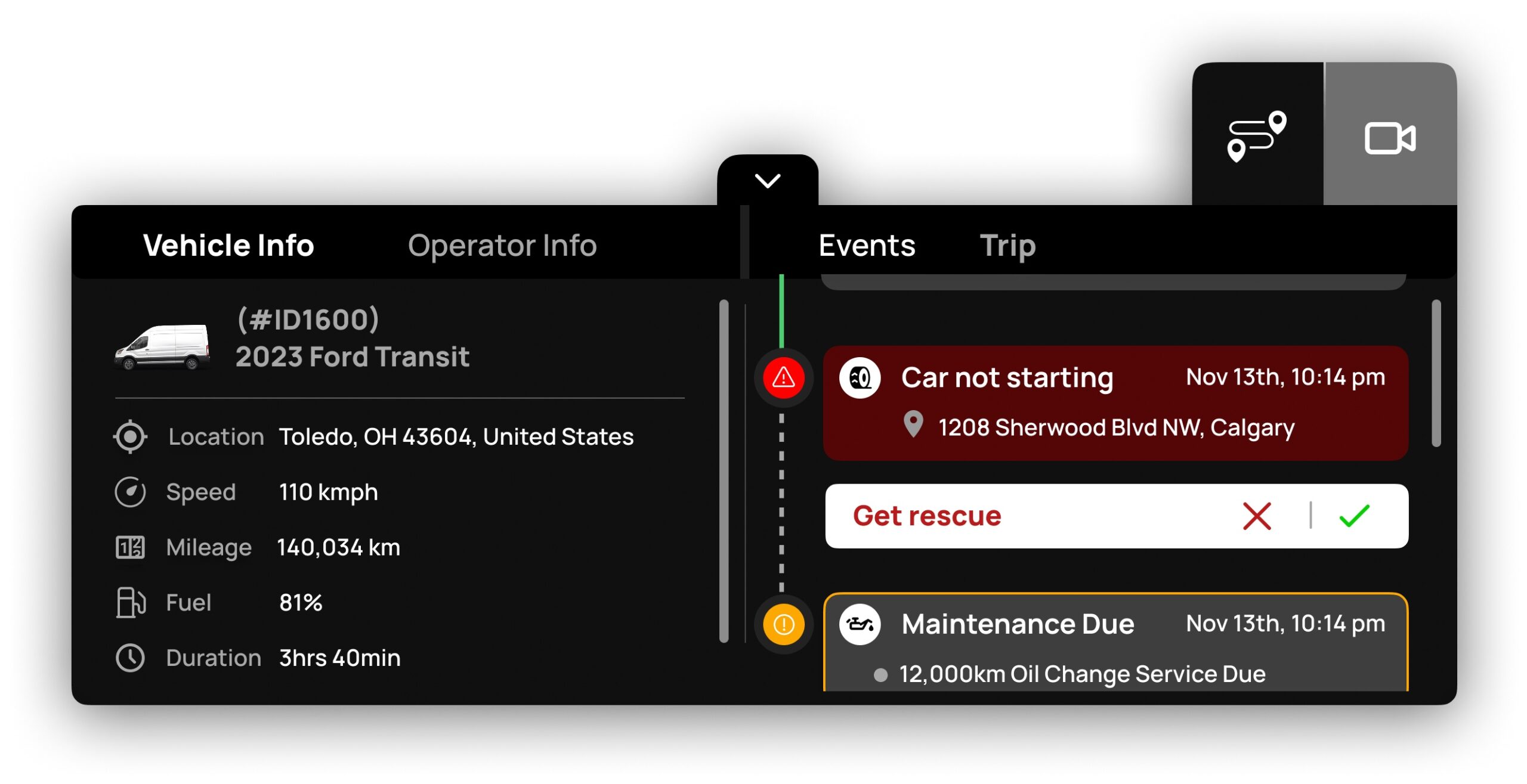 Telematics Screenshot